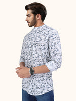 Load image into Gallery viewer, Men Smart Fit Floral Print Blue Full Sleeve Shirt
