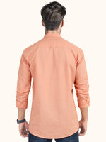 Load image into Gallery viewer, MENS POPCORN ORANGE PLAIN SLIM FIT SHORT KURTA
