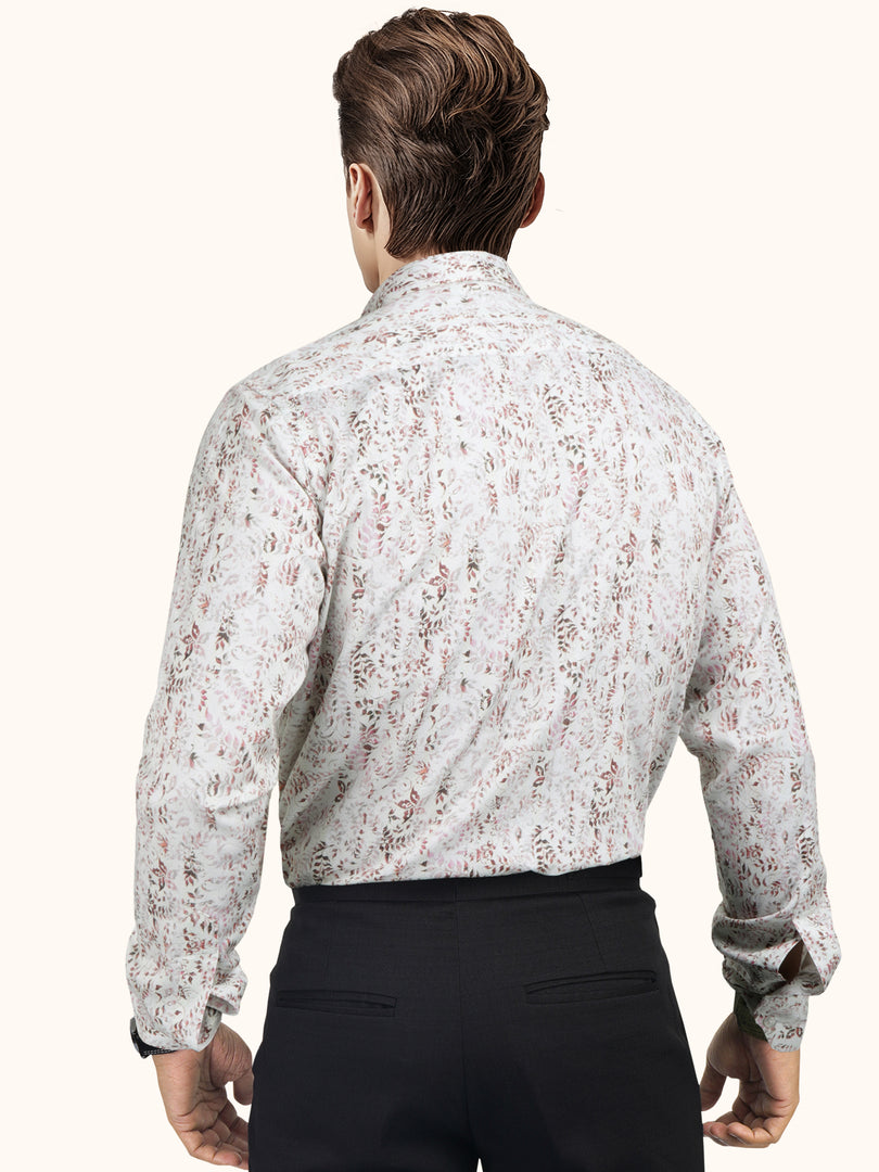 MENS COTTON MULTI COLOR PRINTED SMART FIT FULL SLEEVE FORMAL SHIRT