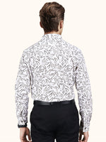 Load image into Gallery viewer, Men Smart Fit Floral Print White Full Sleeves Shirt
