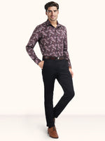 Load image into Gallery viewer, Men Smart Fit Floral Print Brown Full Sleeves Shirt
