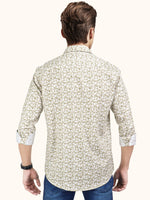 Load image into Gallery viewer, Men Smart Fit Floral Print Beige Full Sleeve Shirt
