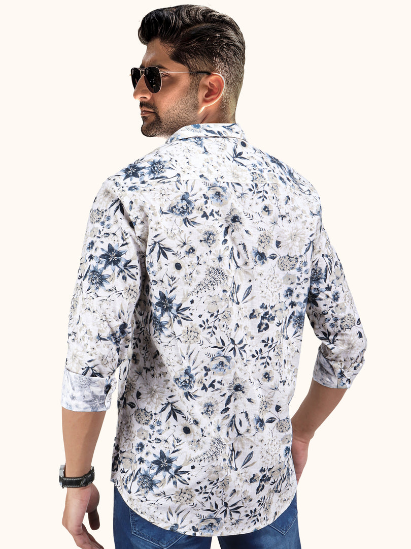 Men Smart Fit Floral Print Multicoloured Full Sleeve Shirt