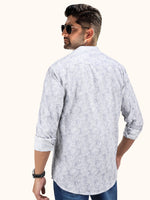 Load image into Gallery viewer, Men Smart Fit Floral Print Grey Full Sleeve Shirt
