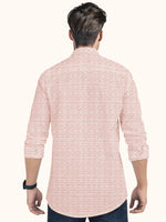 Load image into Gallery viewer, Men Smart Fit Abstract Print Peach Full Sleeve Kurta

