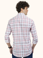 Load image into Gallery viewer, Men Smart Fit Chequered Pink Full Sleeve Shirt

