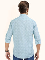Load image into Gallery viewer, Men Smart Fit Floral Print Green Full Sleeve Shirt
