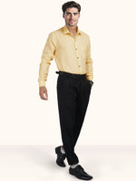 Load image into Gallery viewer, MENS YELLOW PLAIN SMART FIT FULL SLEEVE FORMAL SHIRT
