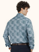 Load image into Gallery viewer, MENS COTTON SKY PRINTED SMART FIT FULL SLEEVE FORMAL SHIRT
