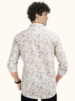 Load image into Gallery viewer, Men Smart Fit Floral Print Beige Full Sleeve Shirt
