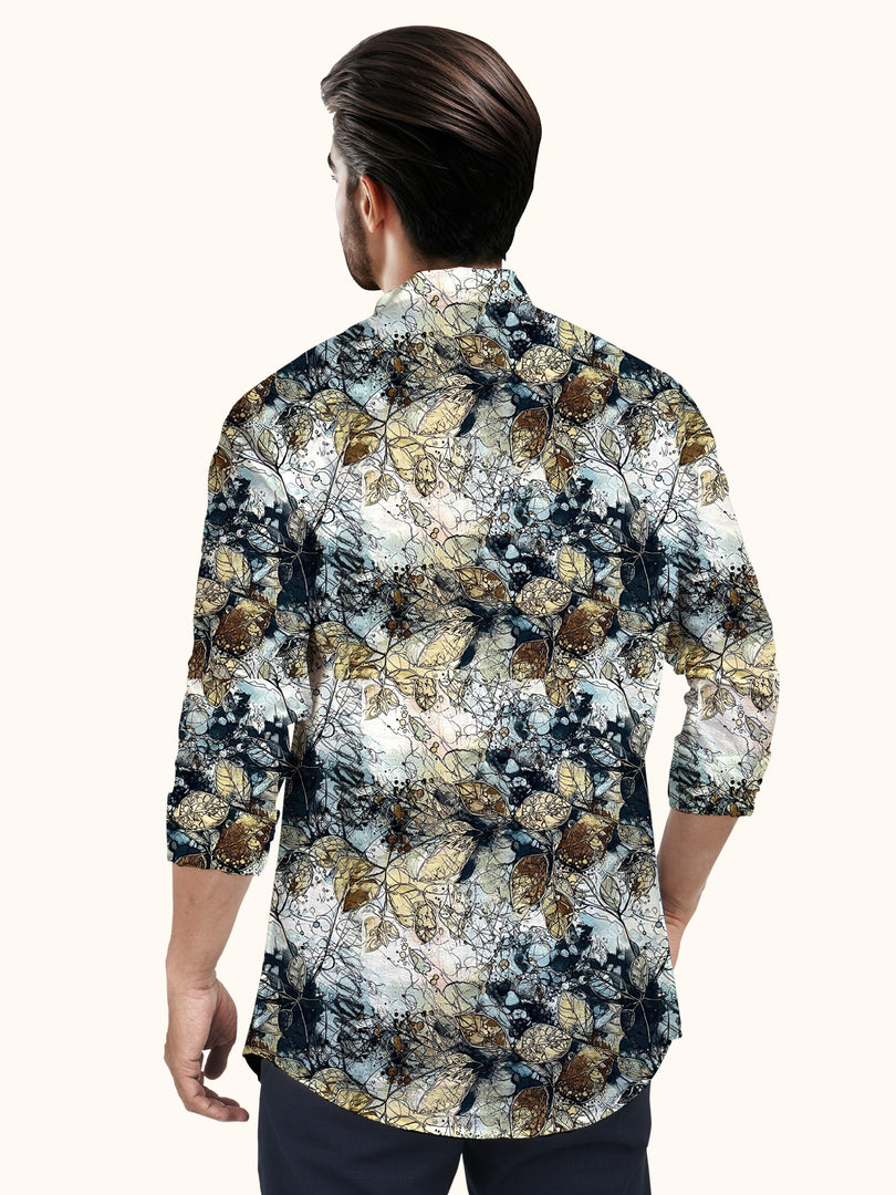 Men Smart Fit Floral Print Multicoloured Full Sleeve Shirt