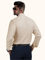 Load image into Gallery viewer, MENS CREAM PLAIN SMART FIT FULL SLEEVE FORMAL SHIRT
