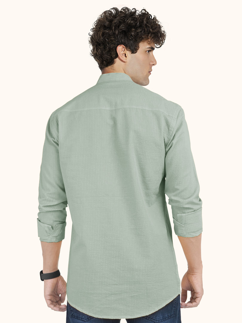 MENS POPCORN GREY PLAIN SLIM FIT SHORT KURTA