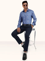 Load image into Gallery viewer, MENS COTTON SKY PRINTED SMART FIT FULL SLEEVE FORMAL SHIRT
