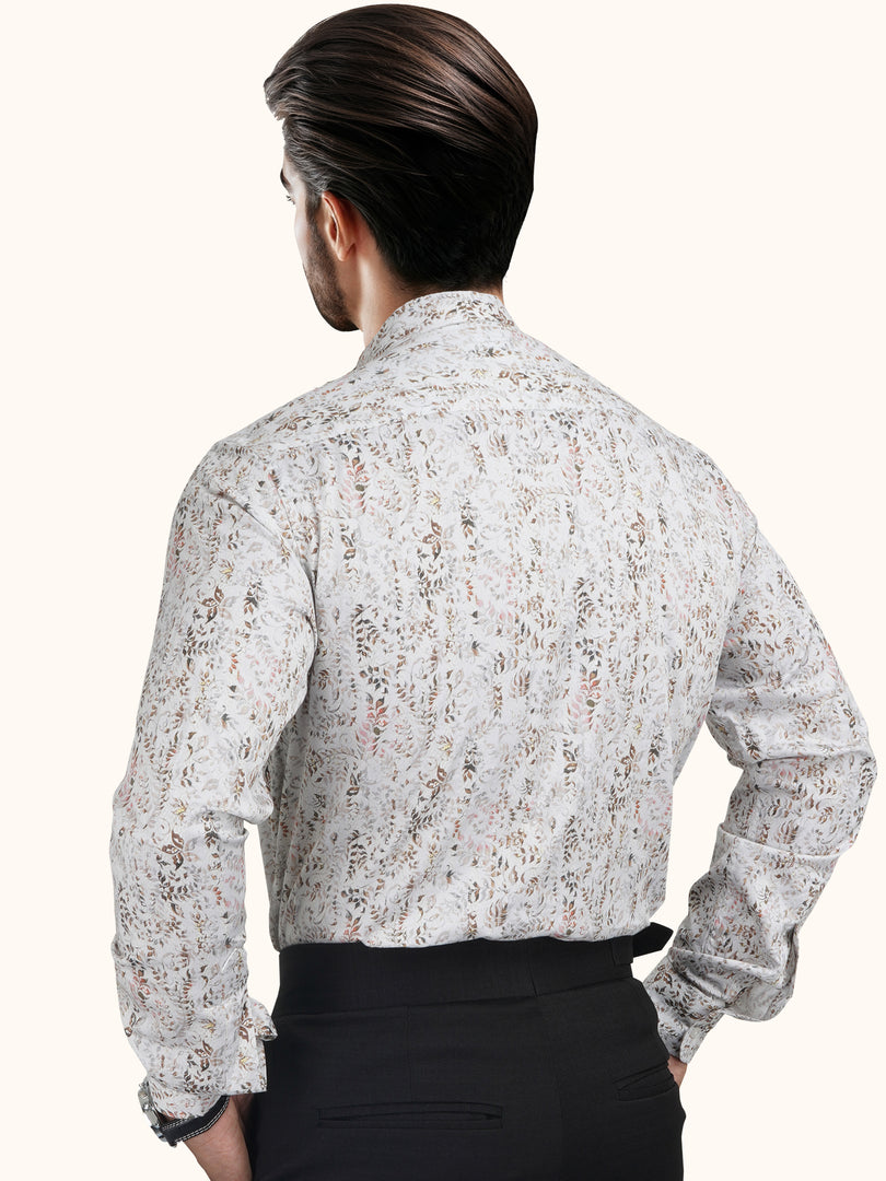 MENS COTTON MULTI COLOR PRINTED SMART FIT FULL SLEEVE FORMAL SHIRT