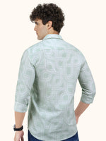 Load image into Gallery viewer, Men Smart Fit Abstract Print Green Full Sleeve Shirt
