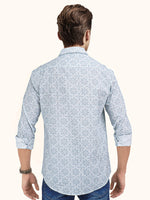 Load image into Gallery viewer, Men Smart Fit Floral Print White Full Sleeve Shirt
