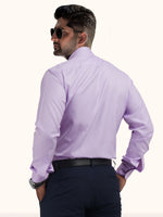Load image into Gallery viewer, MENS PURPLE PLAIN SMART FIT FULL SLEEVE FORMAL SHIRT

