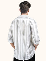 Load image into Gallery viewer, Men Smart Fit Stripped White Full Sleeve Shirt
