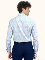 Load image into Gallery viewer, Men Smart Fit Floral Print Blue Full Sleeves Shirt
