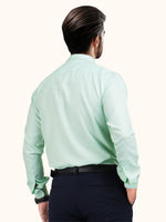 Load image into Gallery viewer, MENS GREEN PLAIN SMART FIT FULL SLEEVE FORMAL SHIRT
