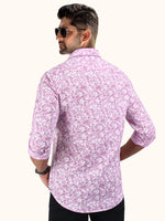 Load image into Gallery viewer, Men Smart Fit Floral Print Pink Full Sleeve Shirt
