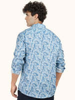 Load image into Gallery viewer, MENS COTTON SKY PRINTED SLIM FIT SHORT KURTA

