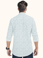 Load image into Gallery viewer, Men Smart Fit Floral Print Grey Full Sleeve Kurta
