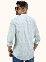 Load image into Gallery viewer, Men Smart Fit Floral Print Green Full Sleeve Shirt
