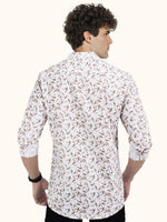 Load image into Gallery viewer, Men Smart Fit Floral Print Brown Full Sleeve Shirt

