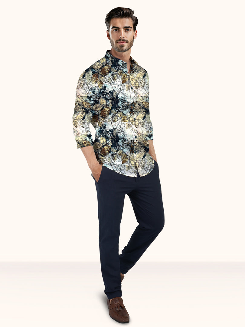 Men Smart Fit Floral Print Multicoloured Full Sleeve Shirt