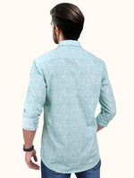 Load image into Gallery viewer, Men Smart Fit Floral Print Green Full Sleeve Shirt
