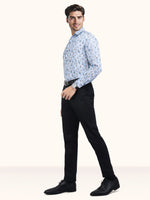 Load image into Gallery viewer, Men Smart Fit Floral Print Sky Full Sleeves Shirt

