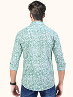 Load image into Gallery viewer, Men Smart Fit Floral Print Green Full Sleeve Shirt
