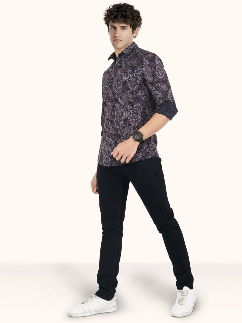 Men Smart Fit Floral Print Multicoloured Full Sleeve Shirt