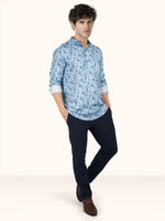 Load image into Gallery viewer, MENS COTTON SKY PRINTED SLIM FIT SHORT KURTA

