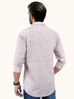 Load image into Gallery viewer, Men Smart Fit Floral Print Peach Full Sleeve Shirt
