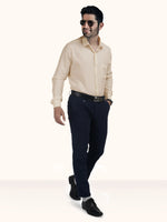 Load image into Gallery viewer, MENS CREAM PLAIN SMART FIT FULL SLEEVE FORMAL SHIRT
