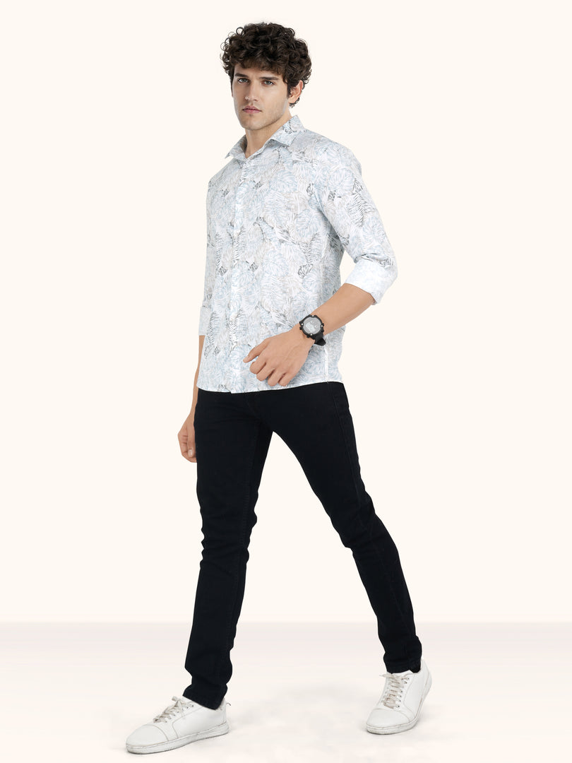Men Smart Fit Floral Print Multicoloured Full Sleeve Shirt