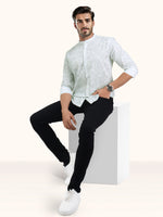 Load image into Gallery viewer, Men Smart Fit Floral Print White Full Sleeve Shirt

