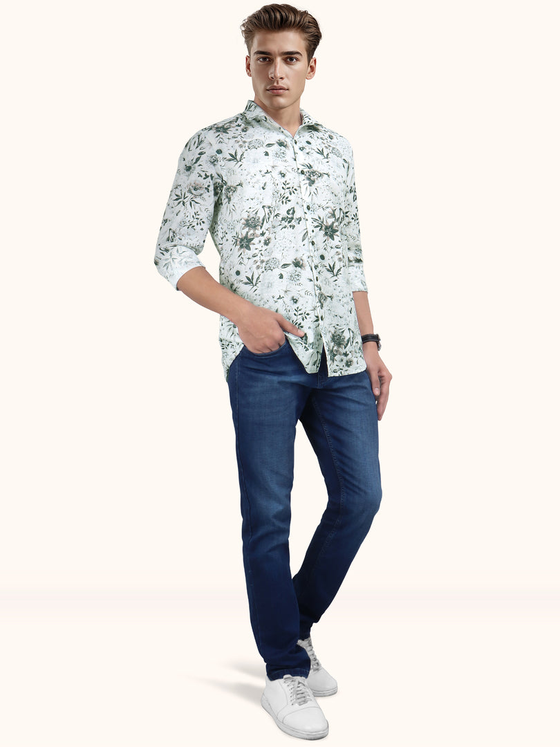 Men Smart Fit Floral Print Multicoloured Full Sleeve Shirt