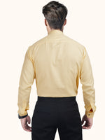 Load image into Gallery viewer, MENS YELLOW PLAIN SMART FIT FULL SLEEVE FORMAL SHIRT
