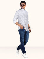 Load image into Gallery viewer, Men Smart Fit Floral Print Grey Full Sleeve Shirt
