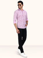 Load image into Gallery viewer, Men Smart Fit Floral Print Pink Full Sleeve Shirt
