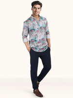 Load image into Gallery viewer, MENS COTTON MULTI COLOR PRINTED SLIM FIT SHORT KURTA
