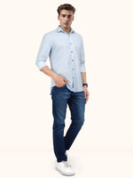 Load image into Gallery viewer, Men Smart Fit Floral Print Blue Full Sleeve Shirt
