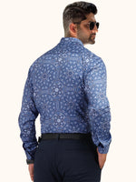 Load image into Gallery viewer, MENS COTTON SKY PRINTED SMART FIT FULL SLEEVE FORMAL SHIRT
