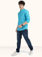 Load image into Gallery viewer, MENS COTTON SKY PRINTED SLIM FIT FULL SLEEVE CASUAL SHIRT
