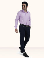 Load image into Gallery viewer, MENS PURPLE PLAIN SMART FIT FULL SLEEVE FORMAL SHIRT
