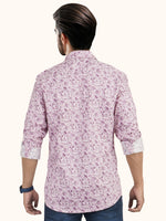 Load image into Gallery viewer, MENS COTTON PINK PRINTED SLIM FIT FULL SLEEVE CASUAL SHIRT
